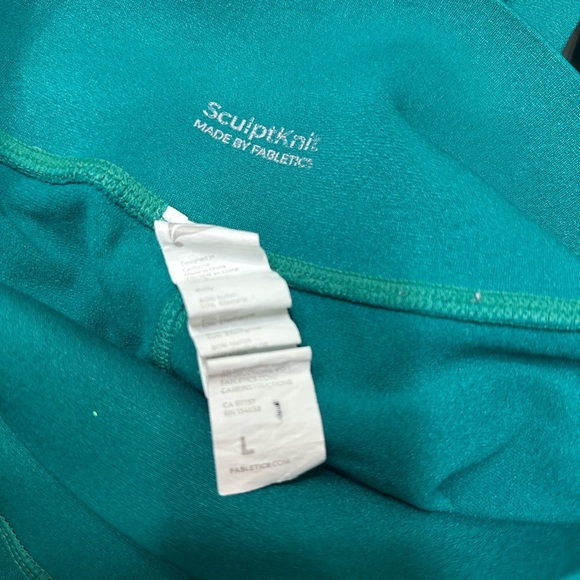 Fabletics SculptKnit Turquoise Leggings - Picture 7 of 8